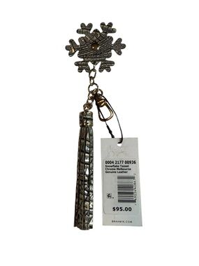 Brahmin Chrome Snowflake Tassel Key & Card Holder
